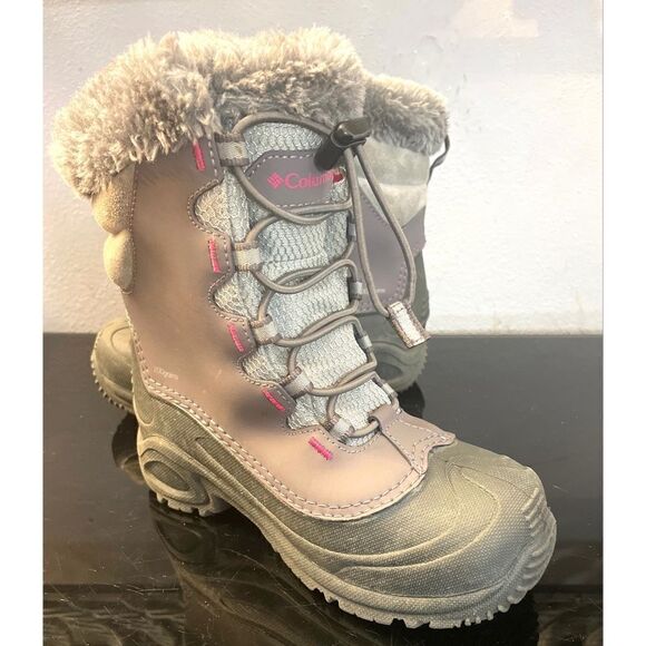 Columbia Bugaboot Gray Waterproof Insulated Lined Snow Boots Big Kids Youth 2 - Picture 7 of 14